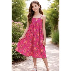 NEW! Petite Plume Summer Blooms Celeste Dress Floral Pink Girls SZ 12 Yr